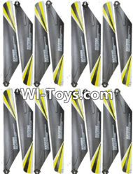 MingJi 812 Spare Parts-07 Propellers,Main rotor blades(16pcs)-Yellow,MingJi 812 RC Helicopter Spare Parts MJ812 Parts Replacement Accessories
